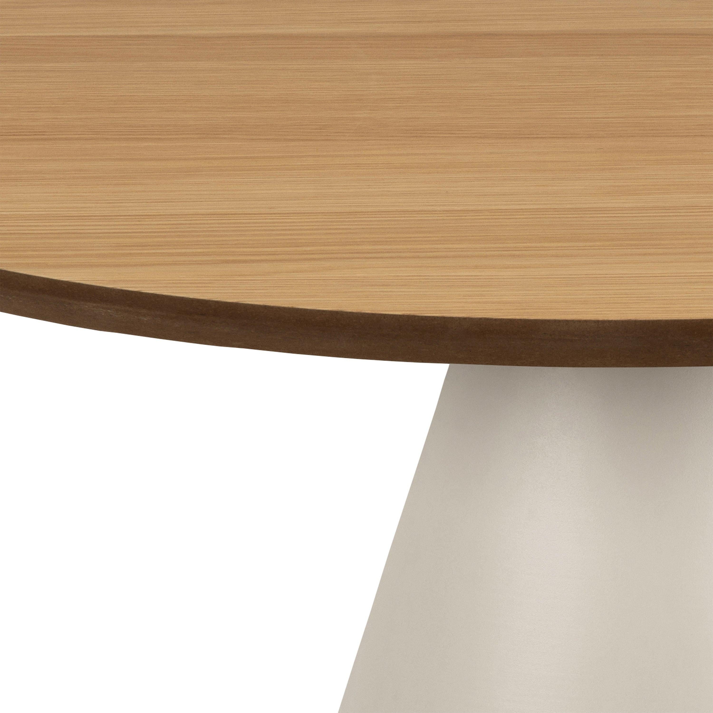 Soli Low Round Coffee Table in Oak/Grey 65x43cm - image 4