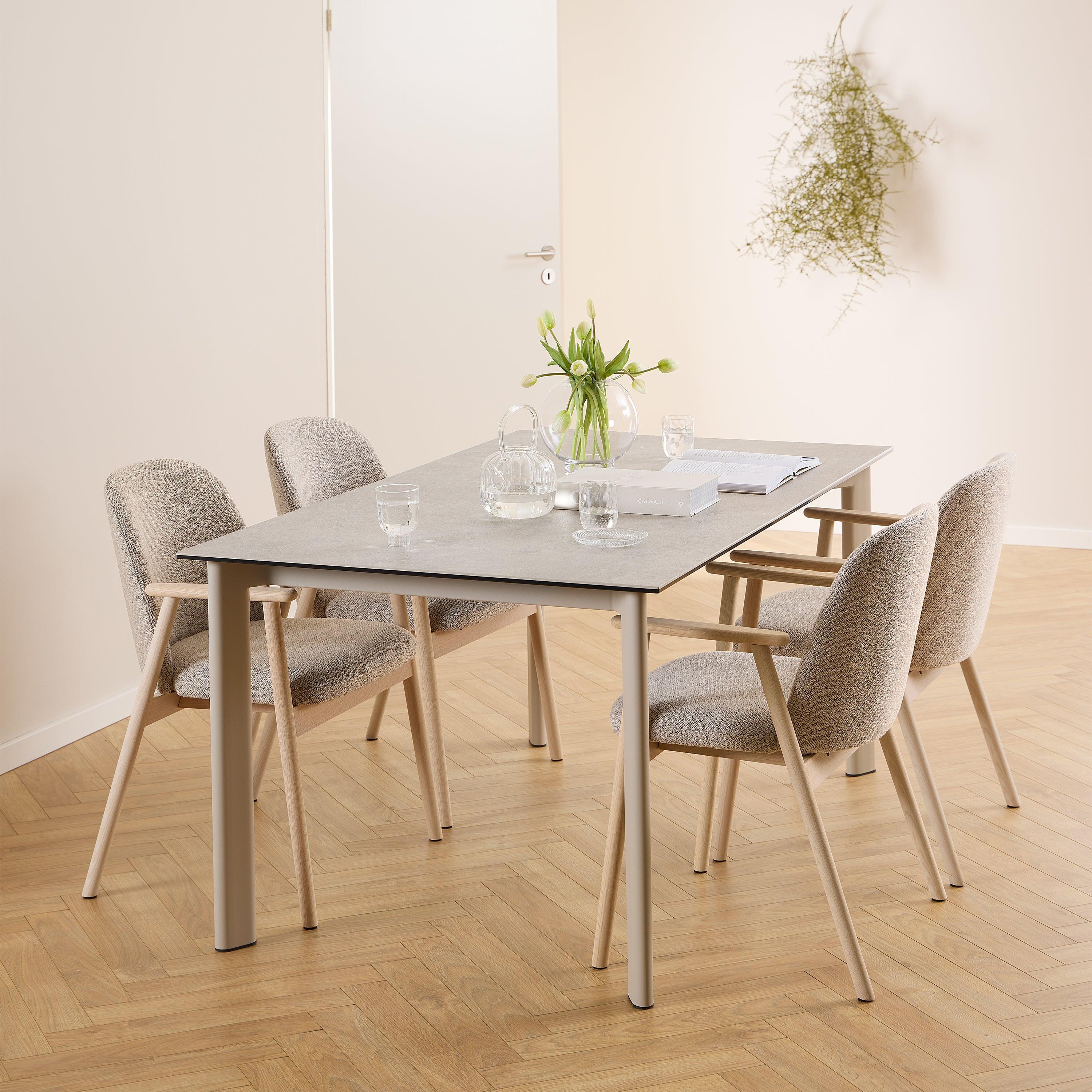 Palermo Ceramic Dining Table in Grey 160x90cm - image 4