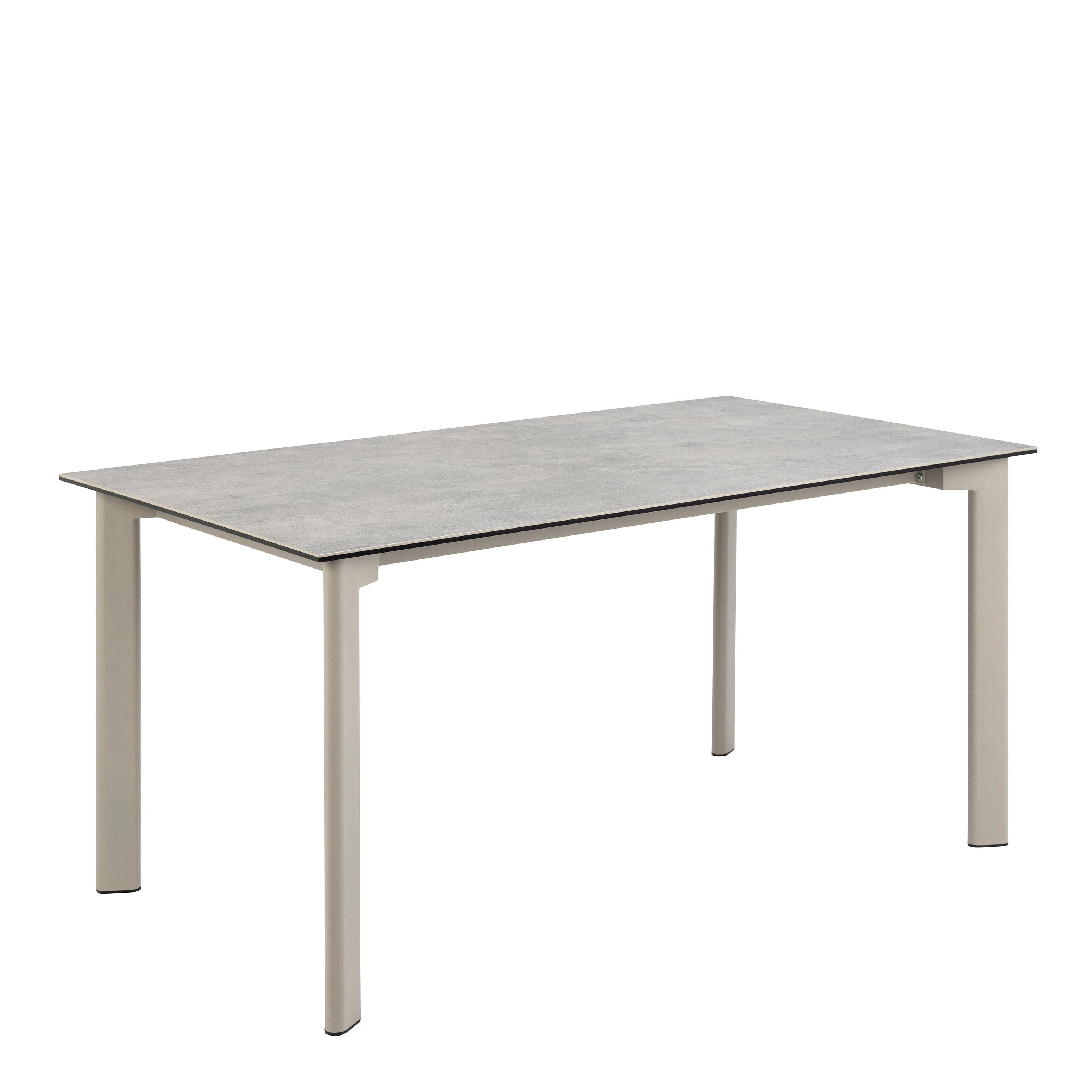 Palermo Ceramic Dining Table in Grey 160x90cm includes 4 Ella Swivel Beige Dining Chairs - image 2