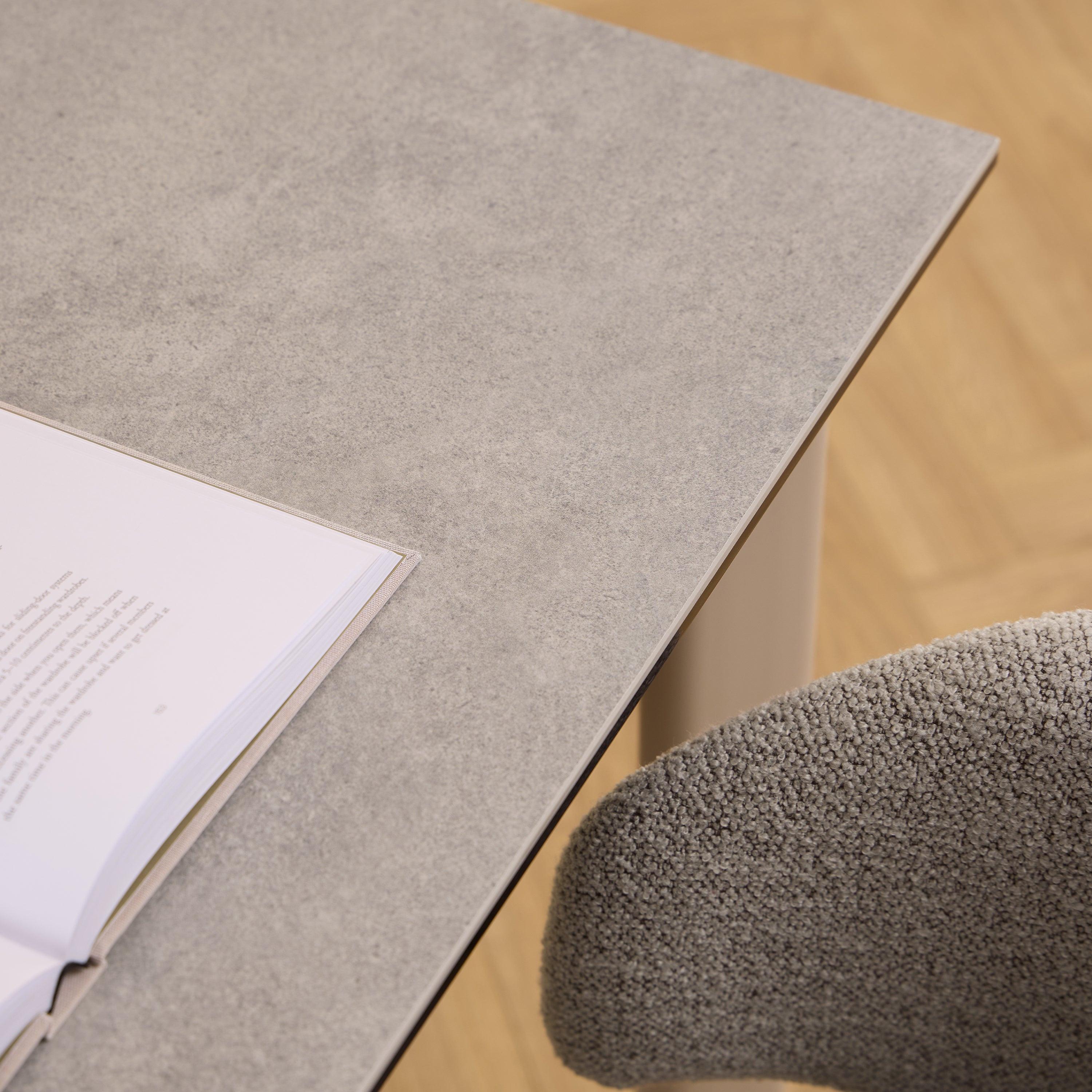 Palermo Ceramic Dining Table in Grey 160x90cm includes 4 Ella Swivel Beige Dining Chairs - image 5