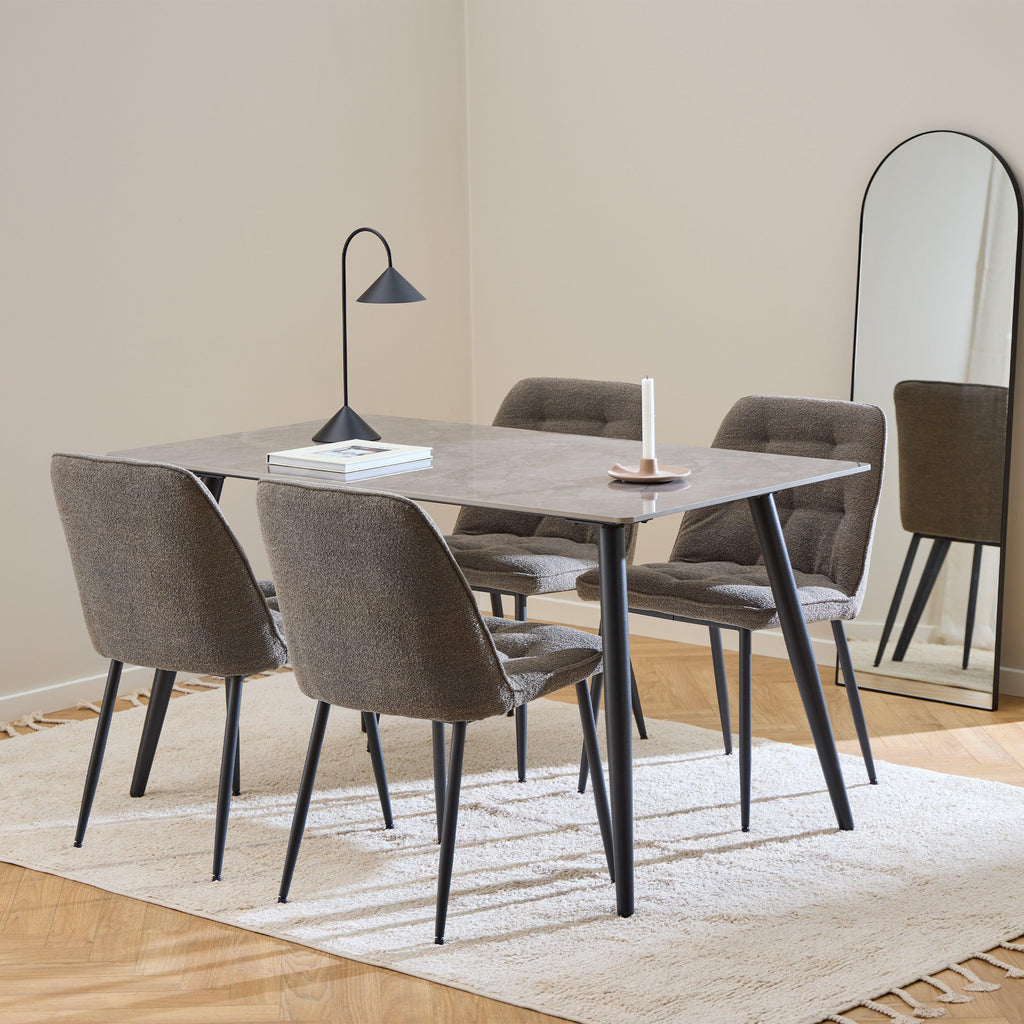 Wicklow Rectangular Dining Table in Grey/Black 140x80cm - image 3