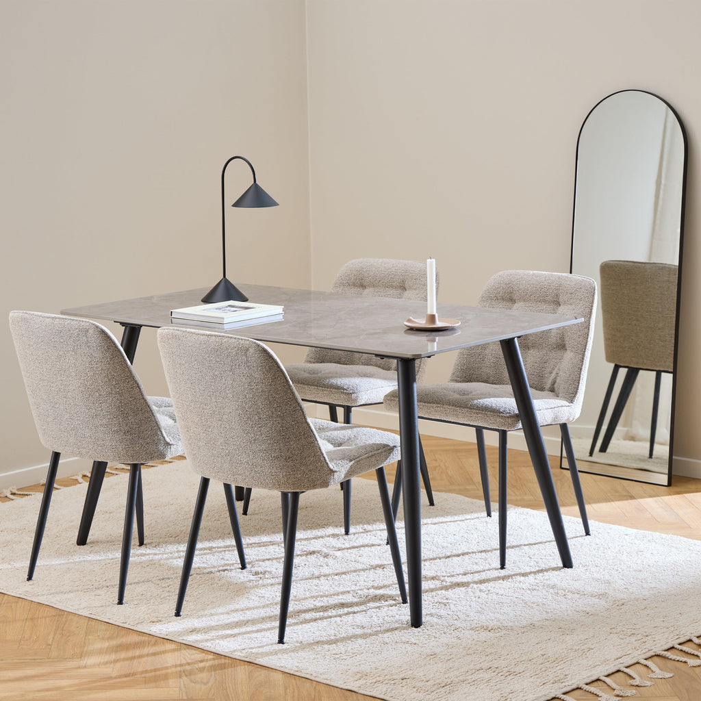 Wicklow Rectangular Dining Table in Grey/Black 140x80cm - image 4