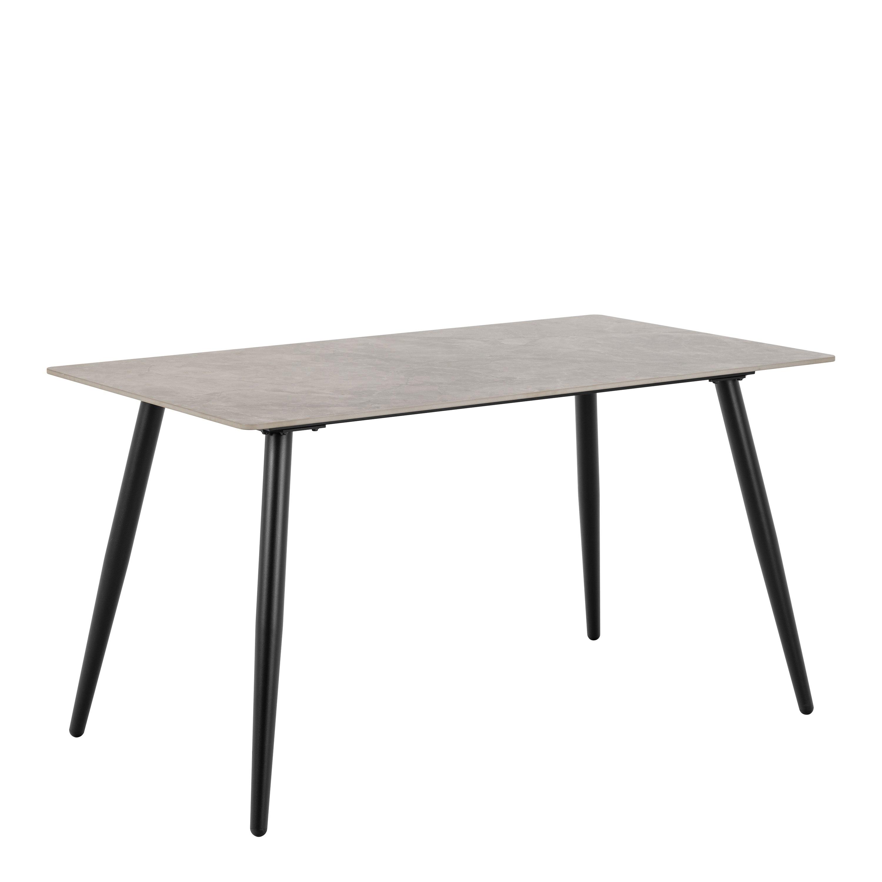 Wicklow Rectangular Dining Table in Grey/Black 140x80cm includes 4 Brooke Dining Chairs in Monza Beige - image 2