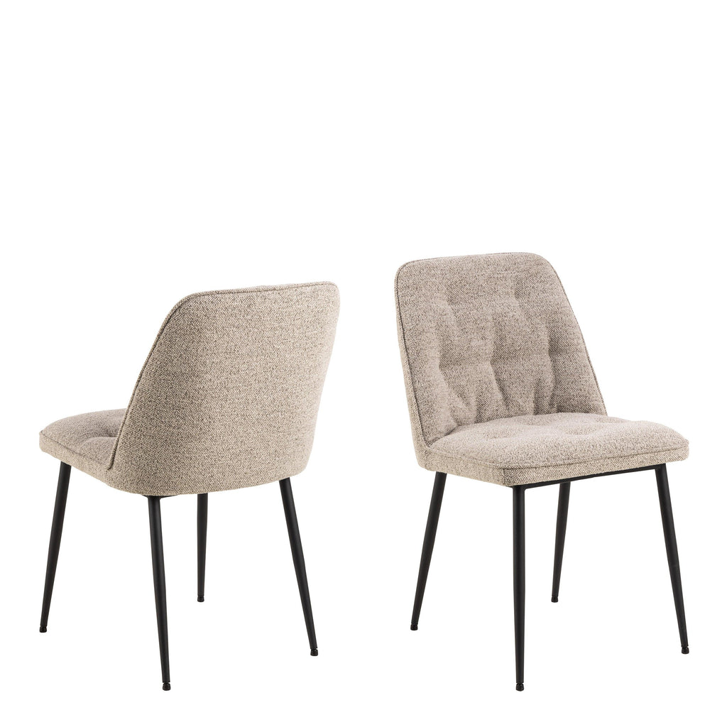 Wicklow Rectangular Dining Table in Grey/Black 140x80cm includes 4 Brooke Dining Chairs in Monza Beige - image 6