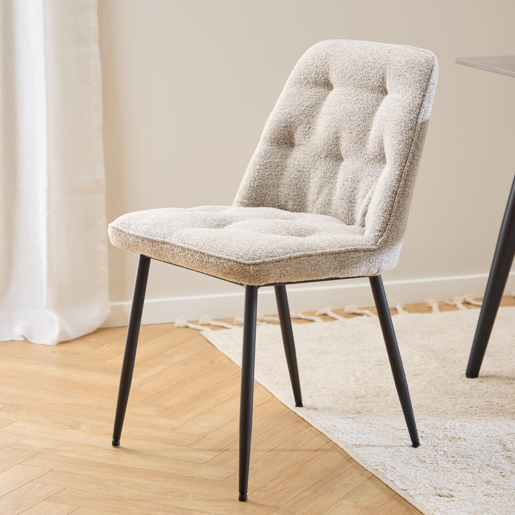 Wicklow Rectangular Dining Table in Grey/Black 140x80cm includes 4 Brooke Dining Chairs in Monza Beige - image 9