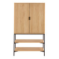 Jaipur Cabinet 2 Doors 3 Shelves with Oak Lamella Front - image 2