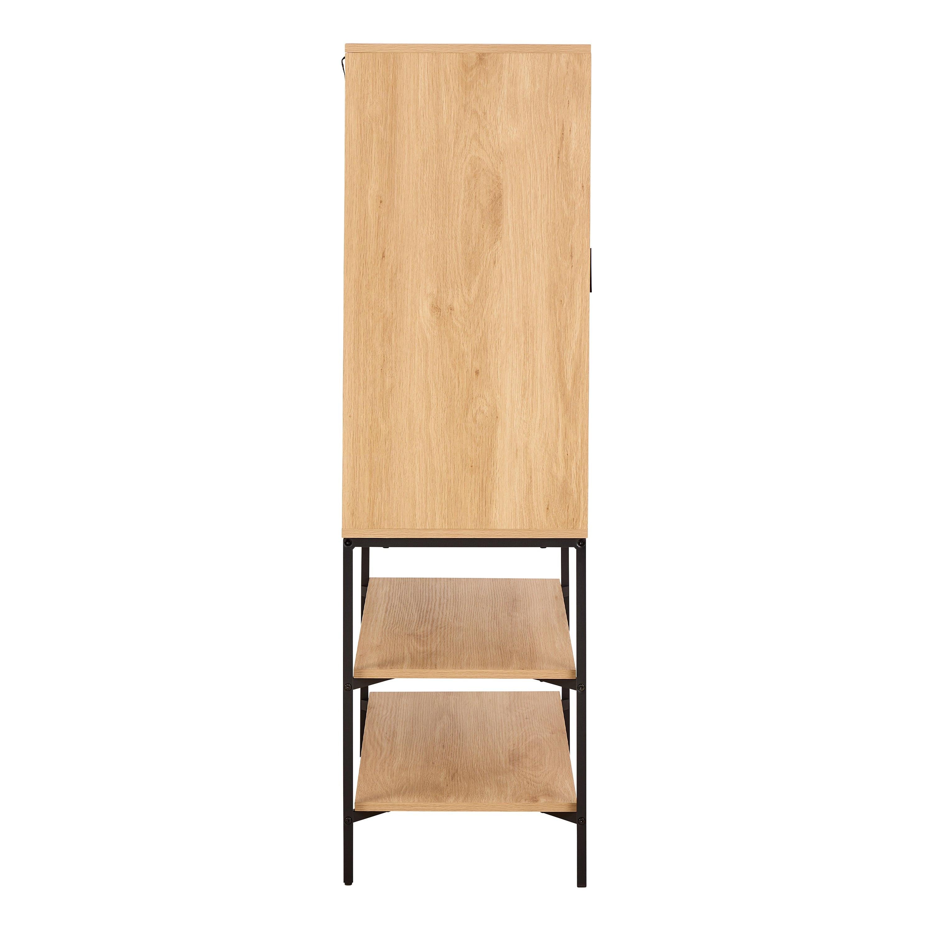 Jaipur Cabinet 2 Doors 3 Shelves with Oak Lamella Front - image 3