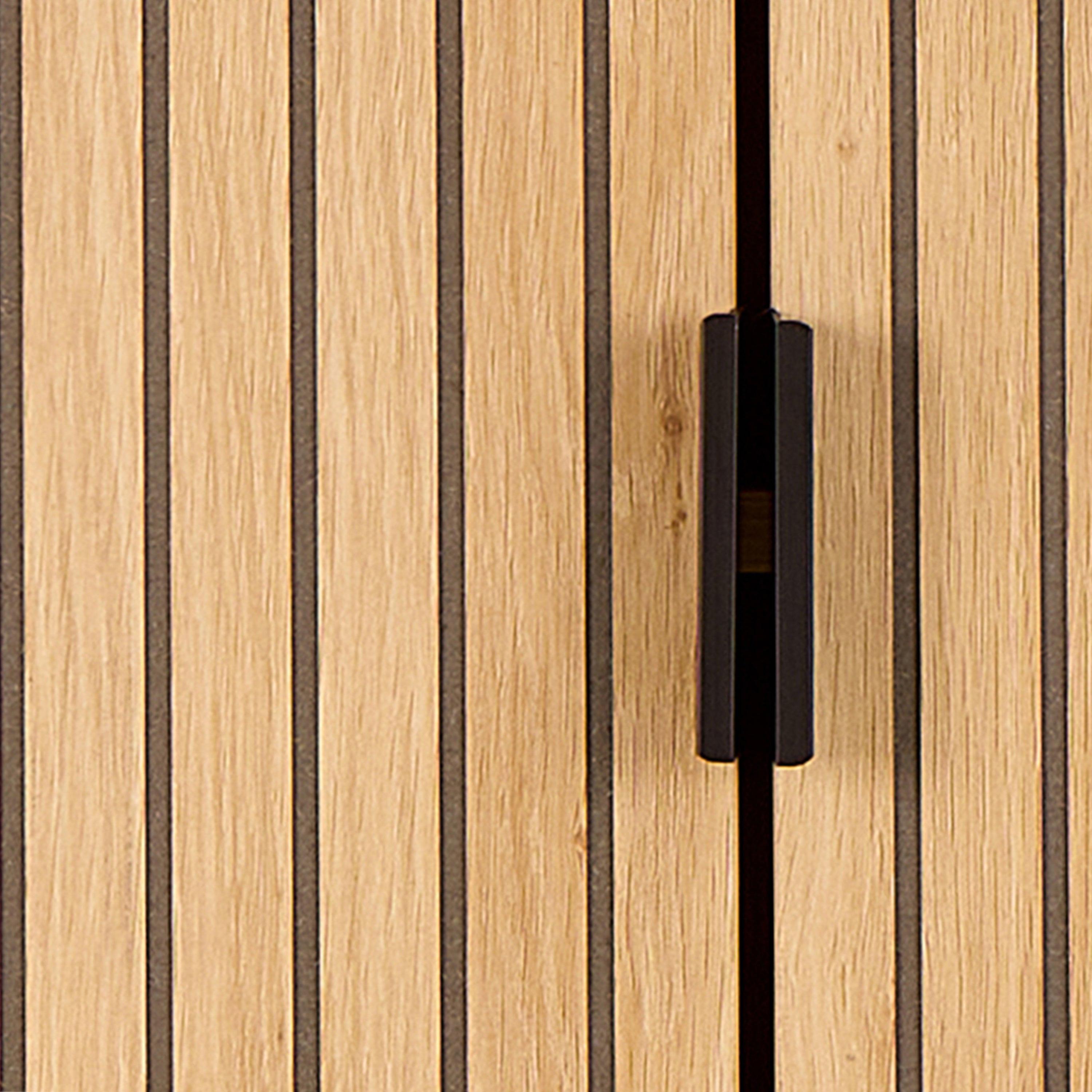 Jaipur Cabinet 2 Doors 3 Shelves with Oak Lamella Front - image 7