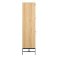 Albany Shoe Cabinet 3 Flip Down Doors 1 Pull Open Door in Oak/Black Legs - image 3