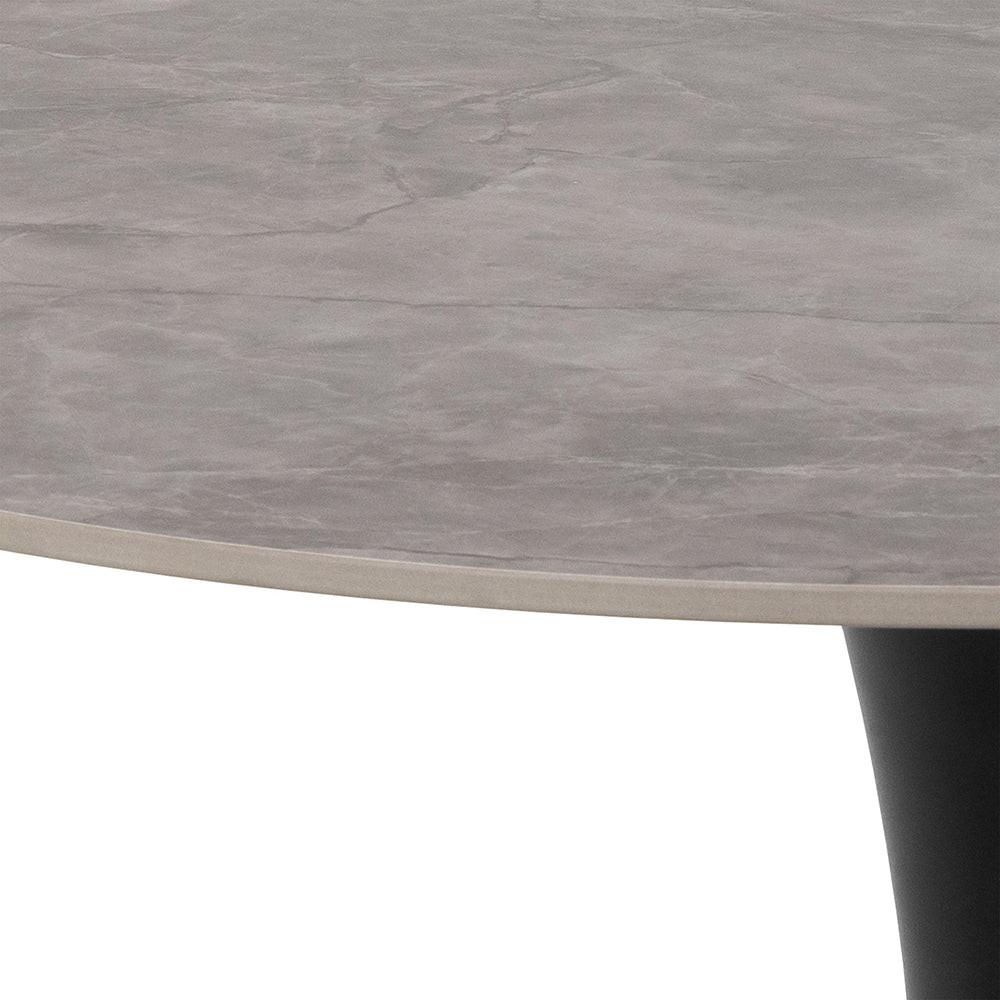 Malta Ceramic Round Dining Table Grey/Black 90x75 cm - image 2