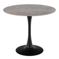 Malta Ceramic Round Dining Table Grey/Black 90x75 cm