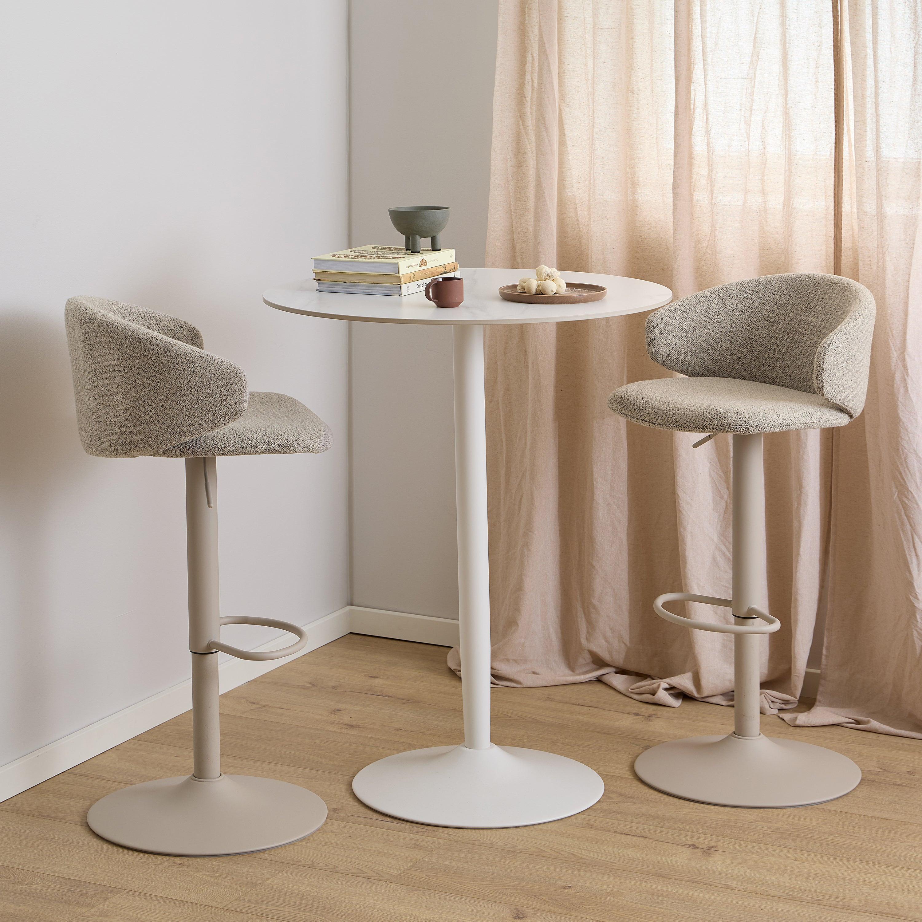 Malta Round Bar Table in Ceramic White - image 2