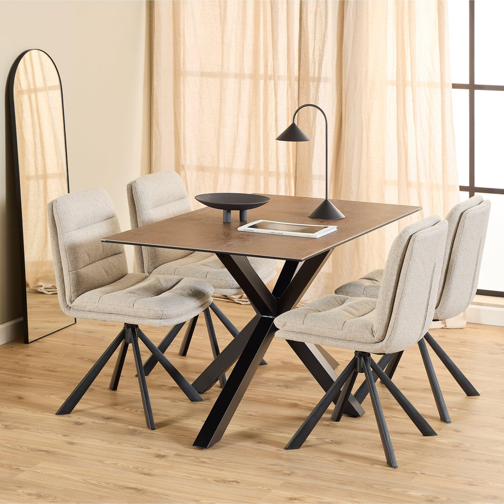 Heaven Dining Table with Ceramic Rusty Brown Top 135cm - image 3