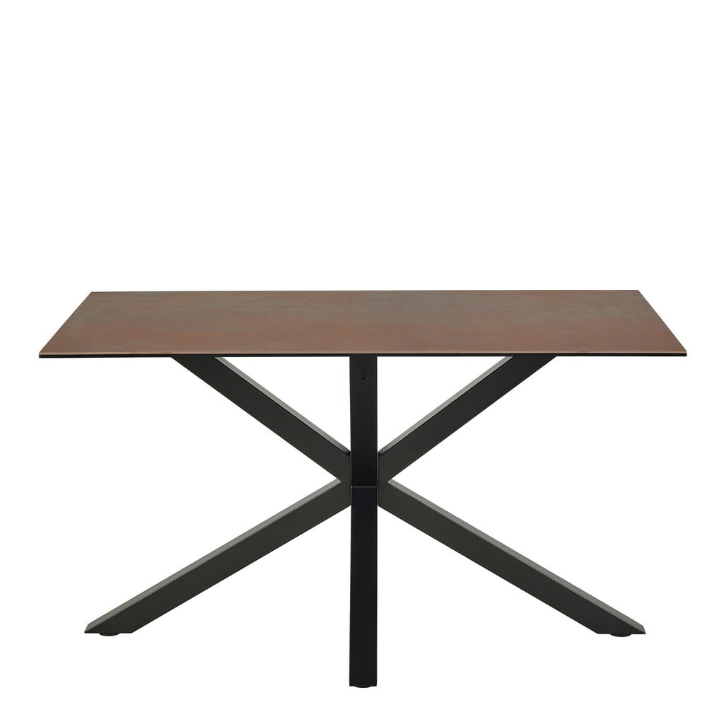 Heaven Dining Table with Ceramic Rusty Brown Top 135x80cm includes 4 Dean Beige Swivel Dining Chairs - image 3