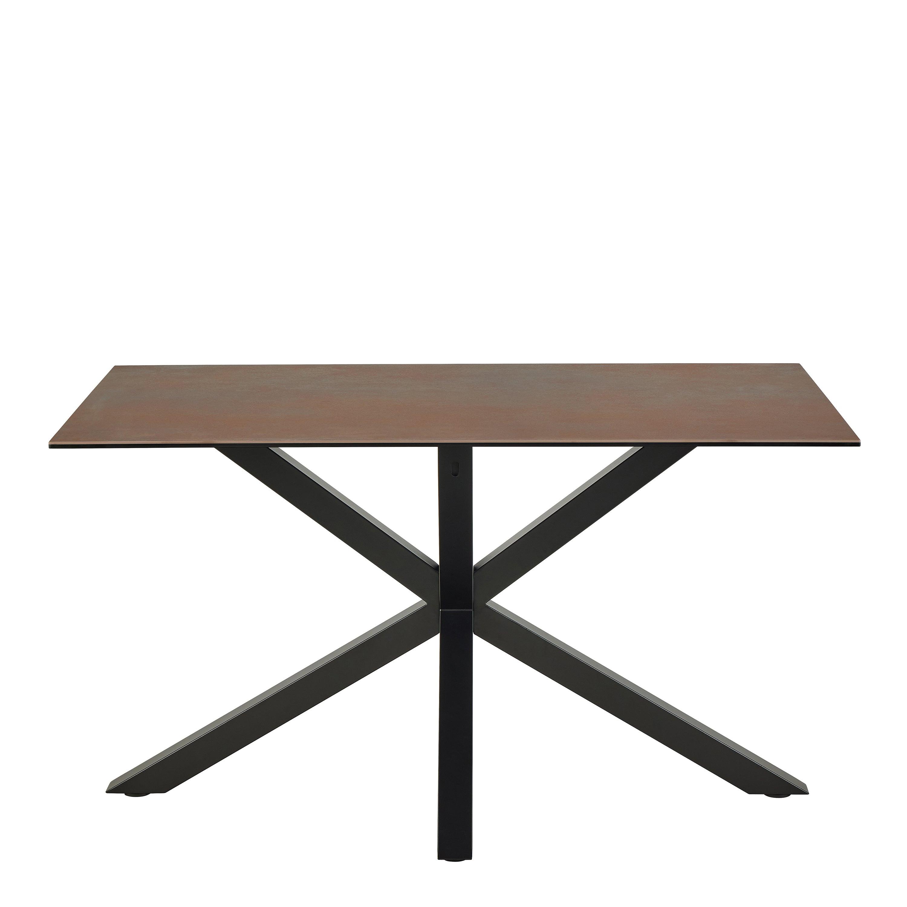 Heaven Dining Table with Ceramic Rusty Brown Top 135x80cm includes 4 Dean Beige Swivel Dining Chairs - image 3