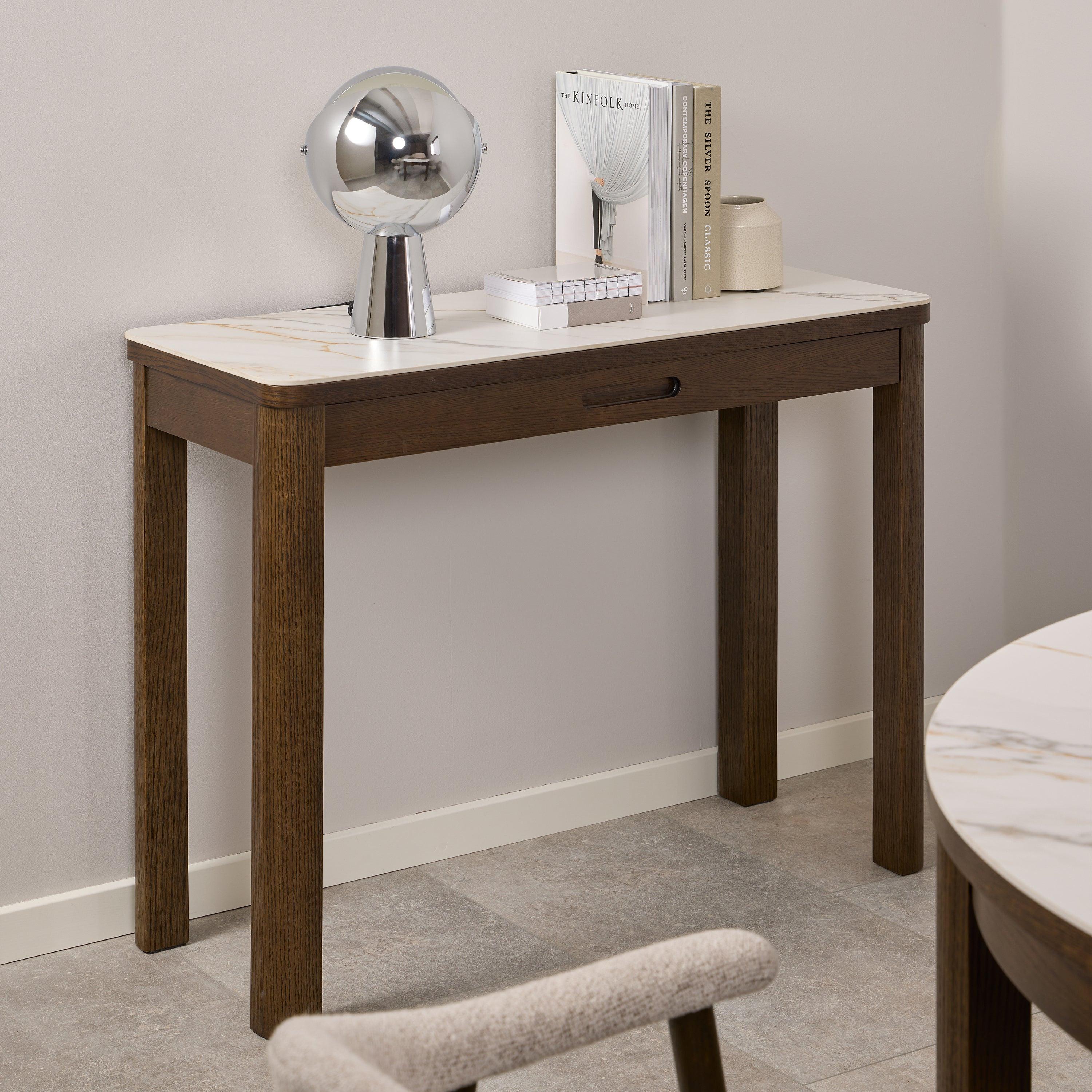 Southampton Console Table 1 Drawer in Cream Ceramic - image 7