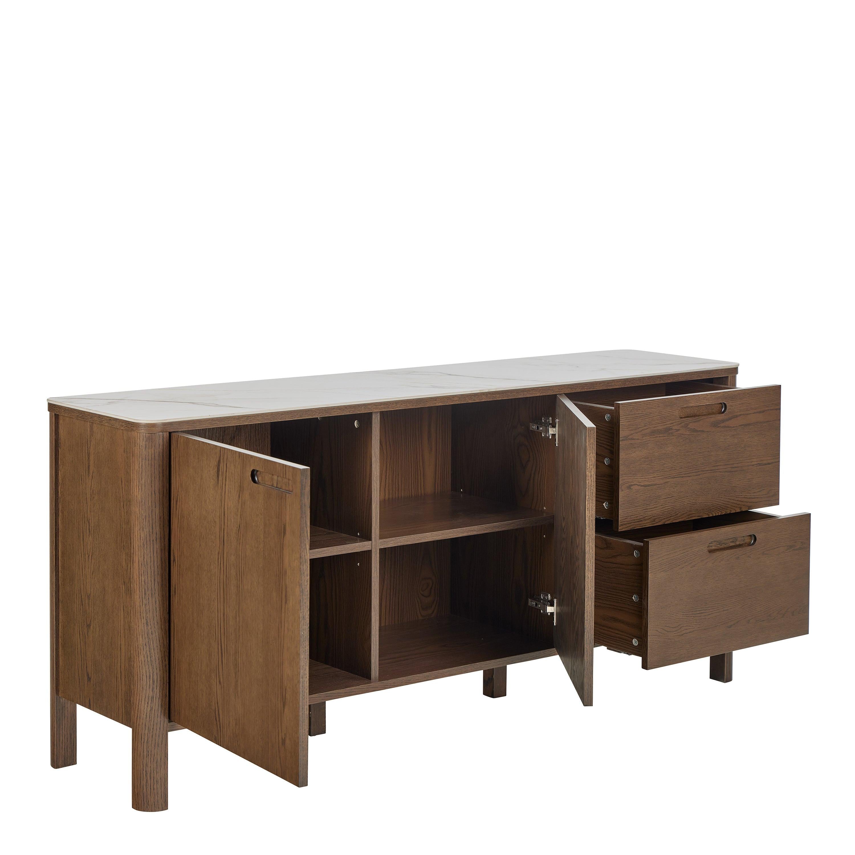 Southampton Sideboard with 2 Doors 2 Drawers and 2 Shelves in Cream Ceramic - image 4