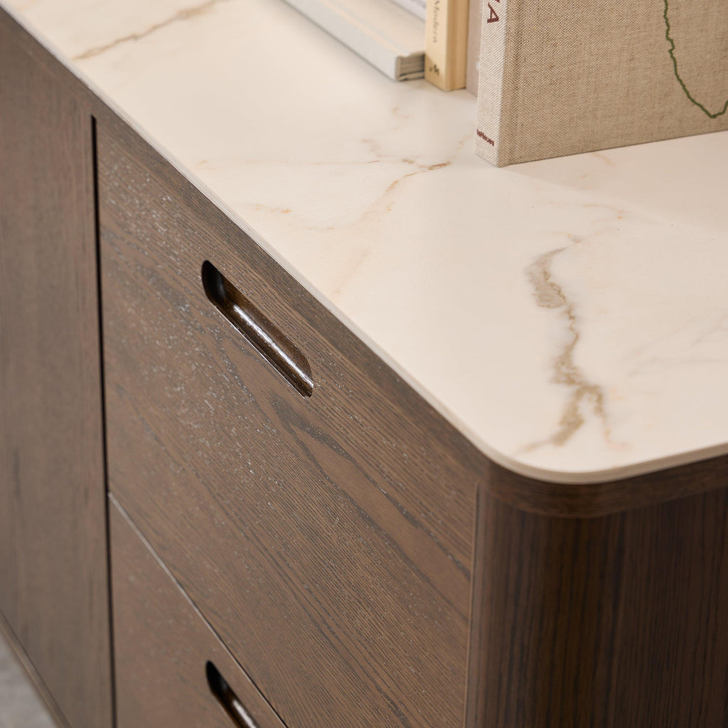 Southampton Sideboard with 2 Doors 2 Drawers and 2 Shelves in Cream Ceramic - image 9