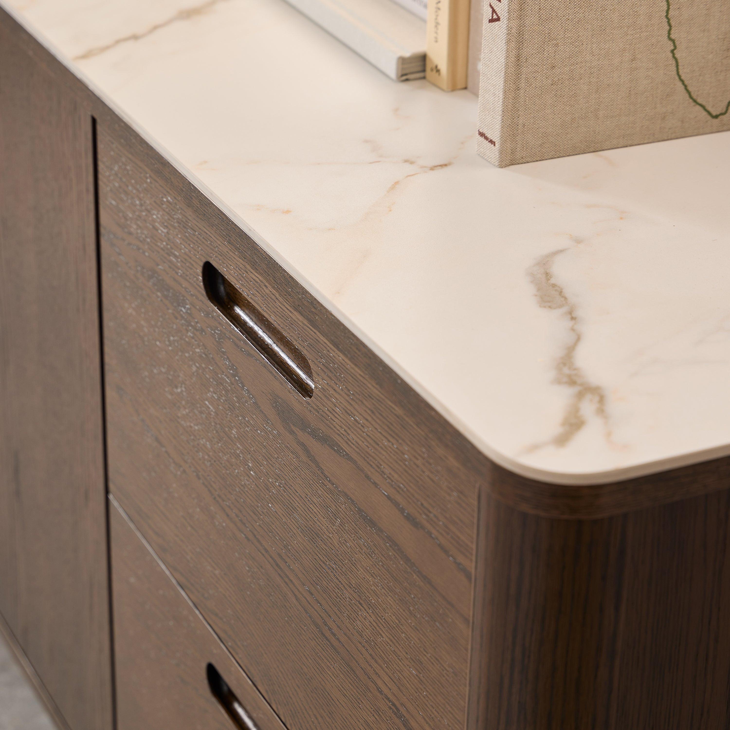 Southampton Sideboard with 2 Doors 2 Drawers and 2 Shelves in Cream Ceramic - image 9