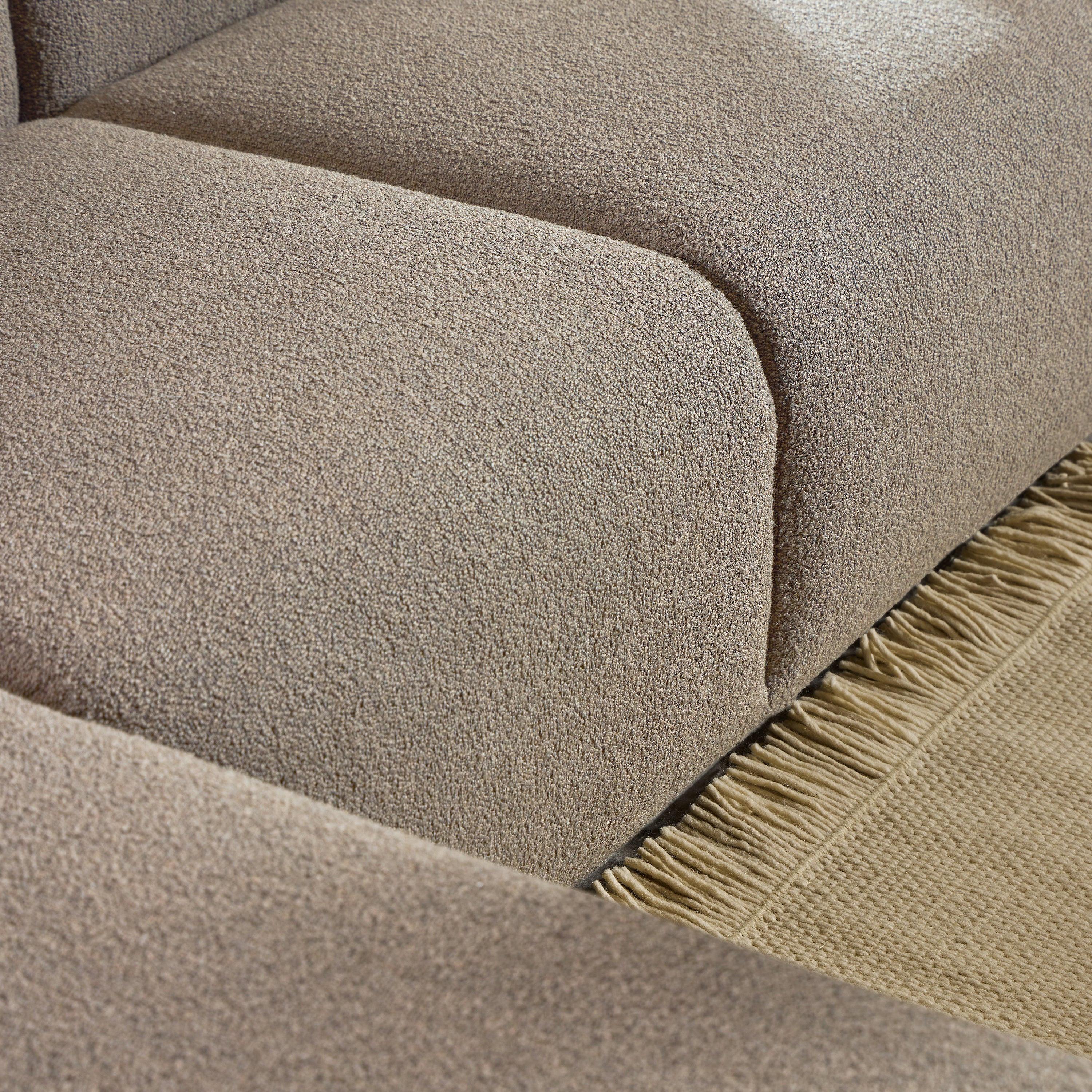 Midfield Left Hand Facing 2 Seater Chaise Longue in Boucle Beige Fabric - image 10