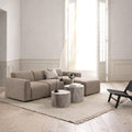 Midfield Left Hand Facing 2 Seater Chaise Longue in Boucle Beige Fabric - image 4