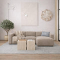 Midfield Left Hand Facing 2 Seater Chaise Longue in Boucle Beige Fabric - image 5