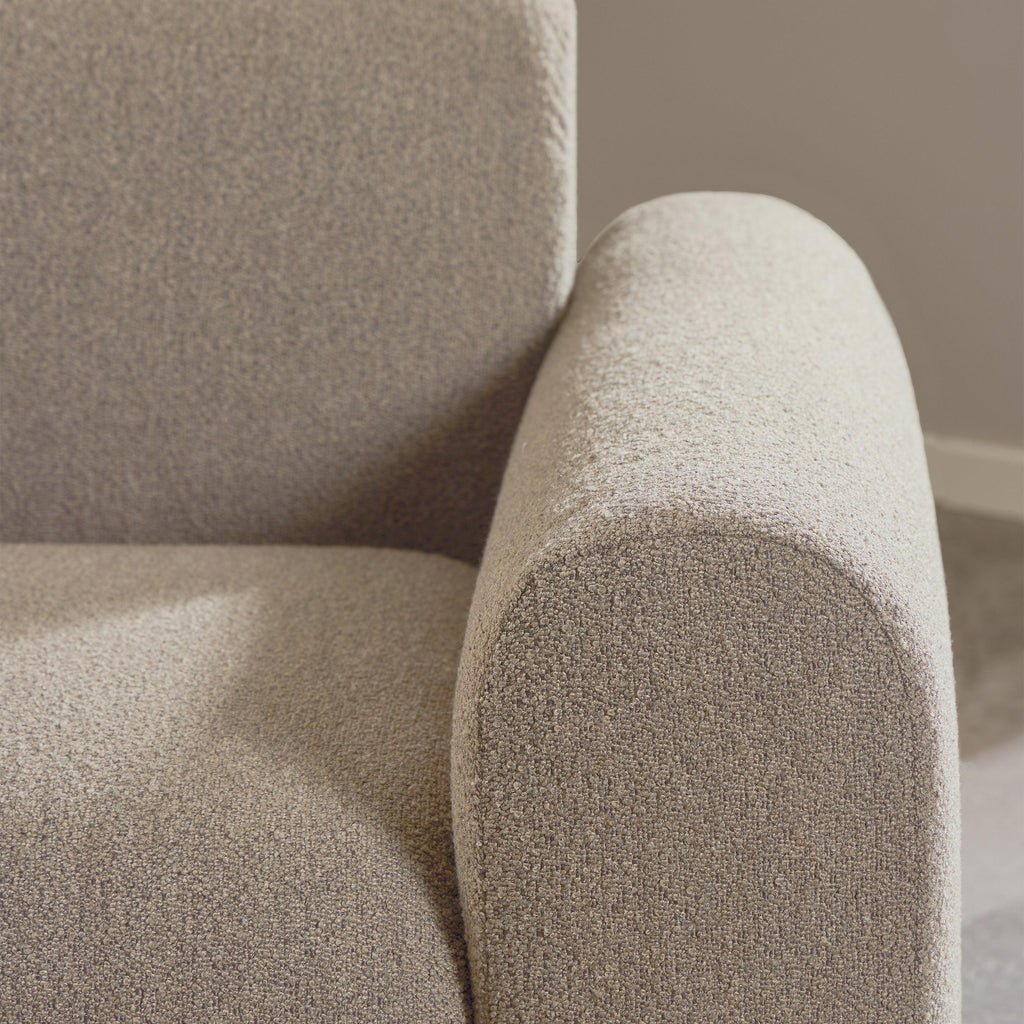 Midfield Left Hand Facing 2 Seater Chaise Longue in Boucle Beige Fabric - image 8