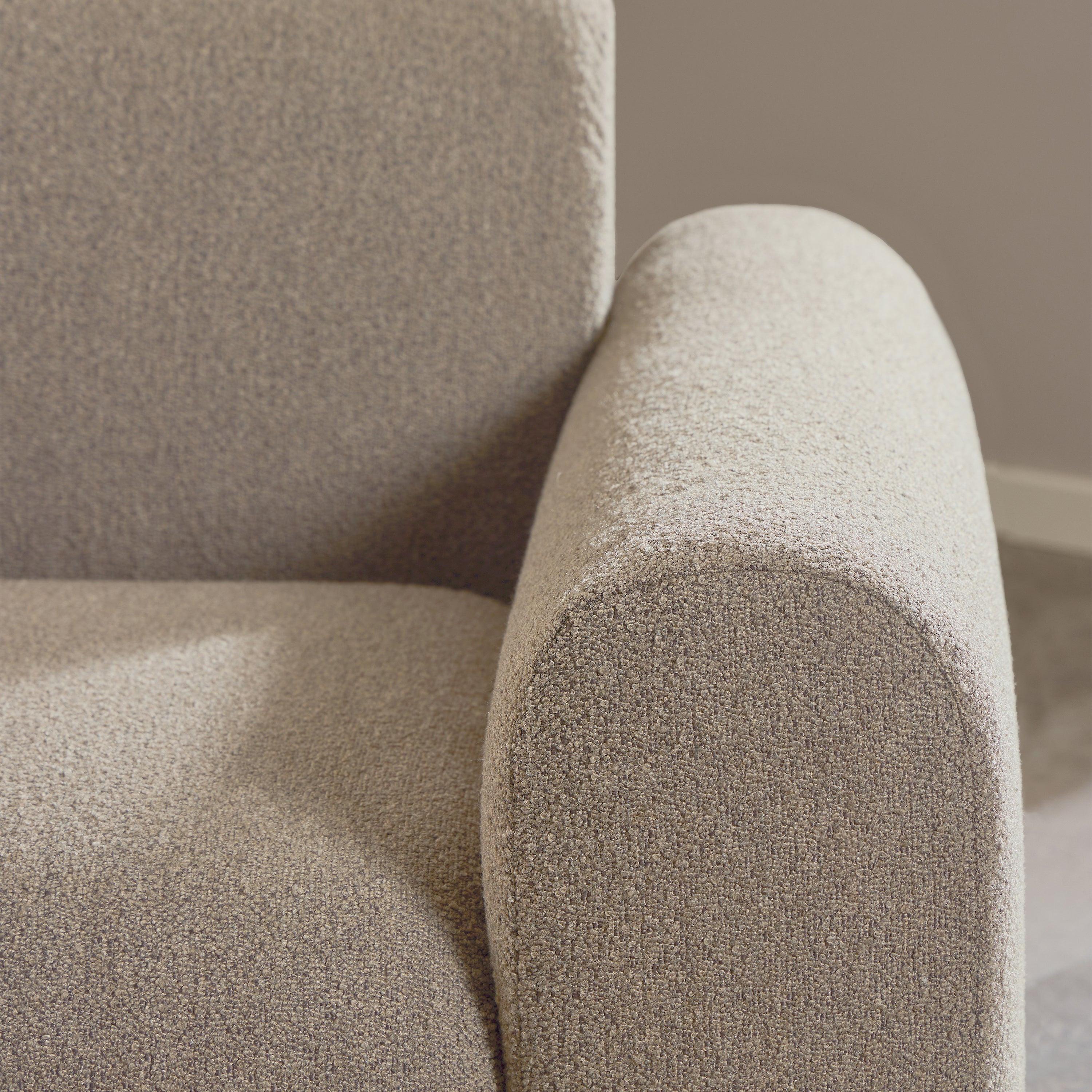 Midfield Left Hand Facing 2 Seater Chaise Longue in Boucle Beige Fabric - image 8