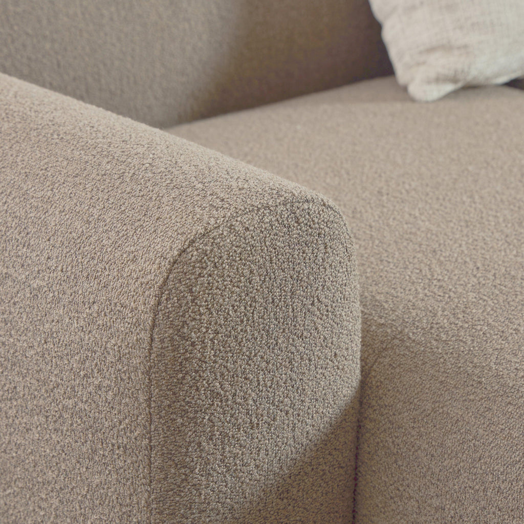 Midfield Left Hand Facing 2 Seater Chaise Longue in Boucle Beige Fabric - image 9