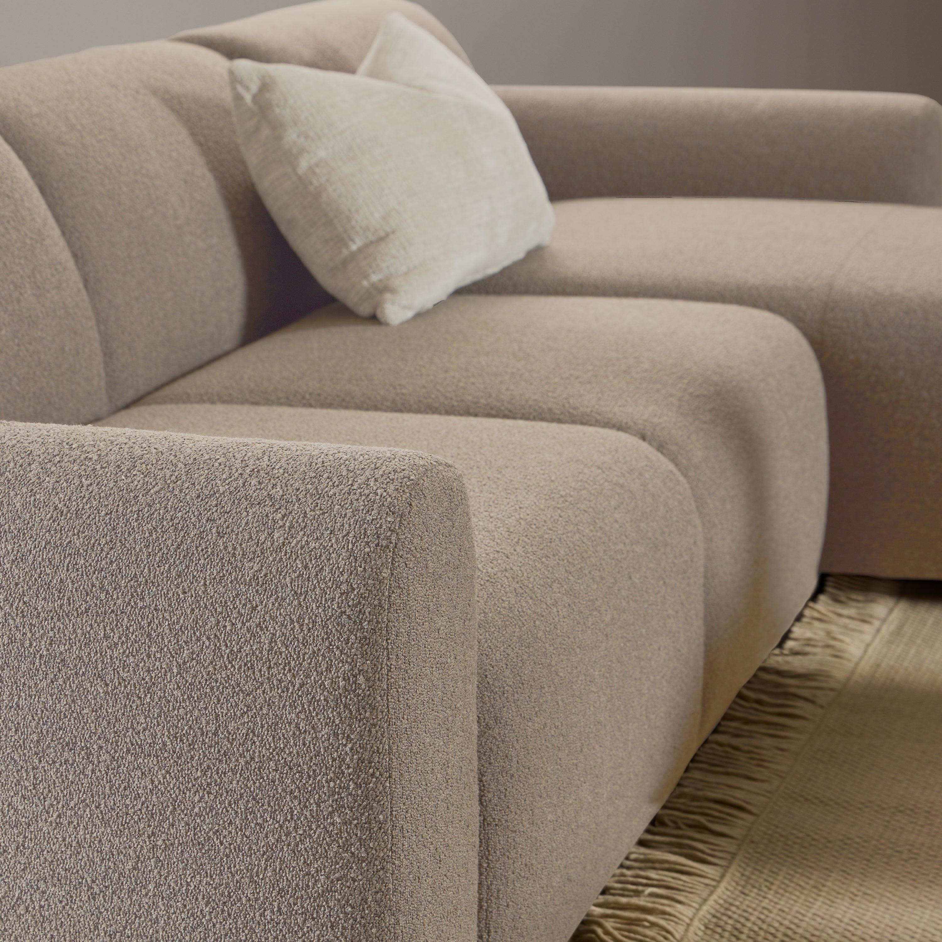 Midfield Right Hand Facing 2 Seater Chaise Longue in Boucle Beige Fabric - image 7