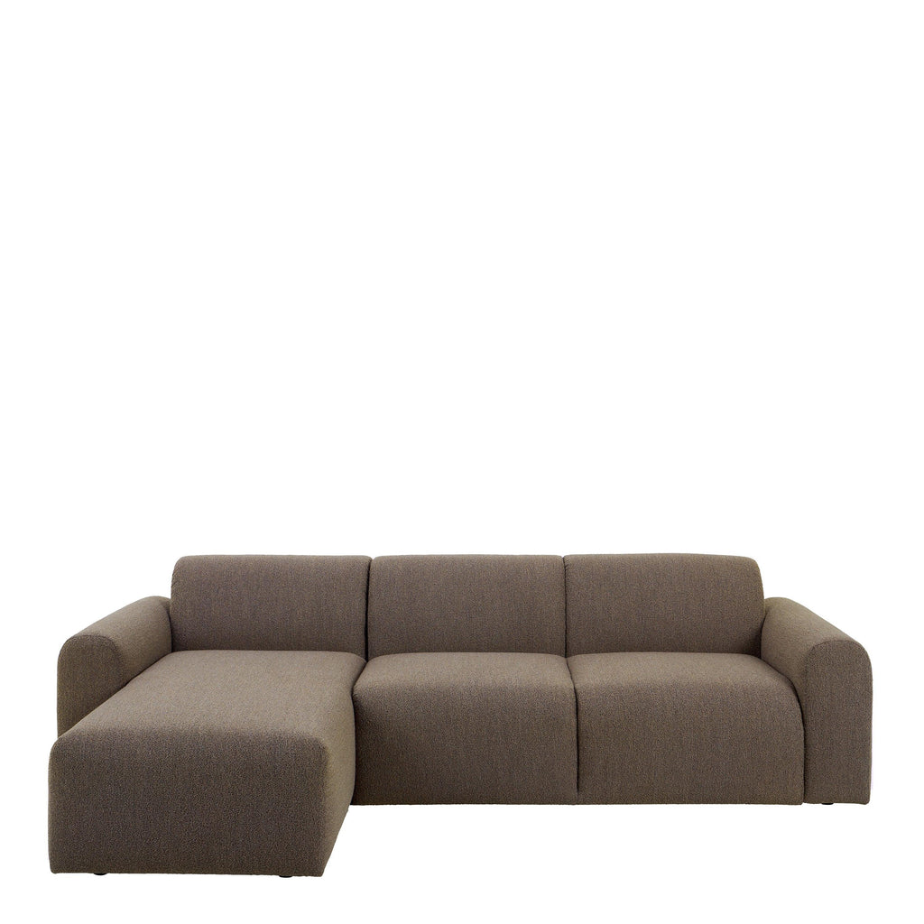 Midfield Left Hand Facing 2 Seater Chaise Longue in Boucle Taupe Fabric - image 2