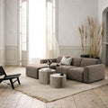Midfield Left Hand Facing 2 Seater Chaise Longue in Boucle Taupe Fabric - image 4
