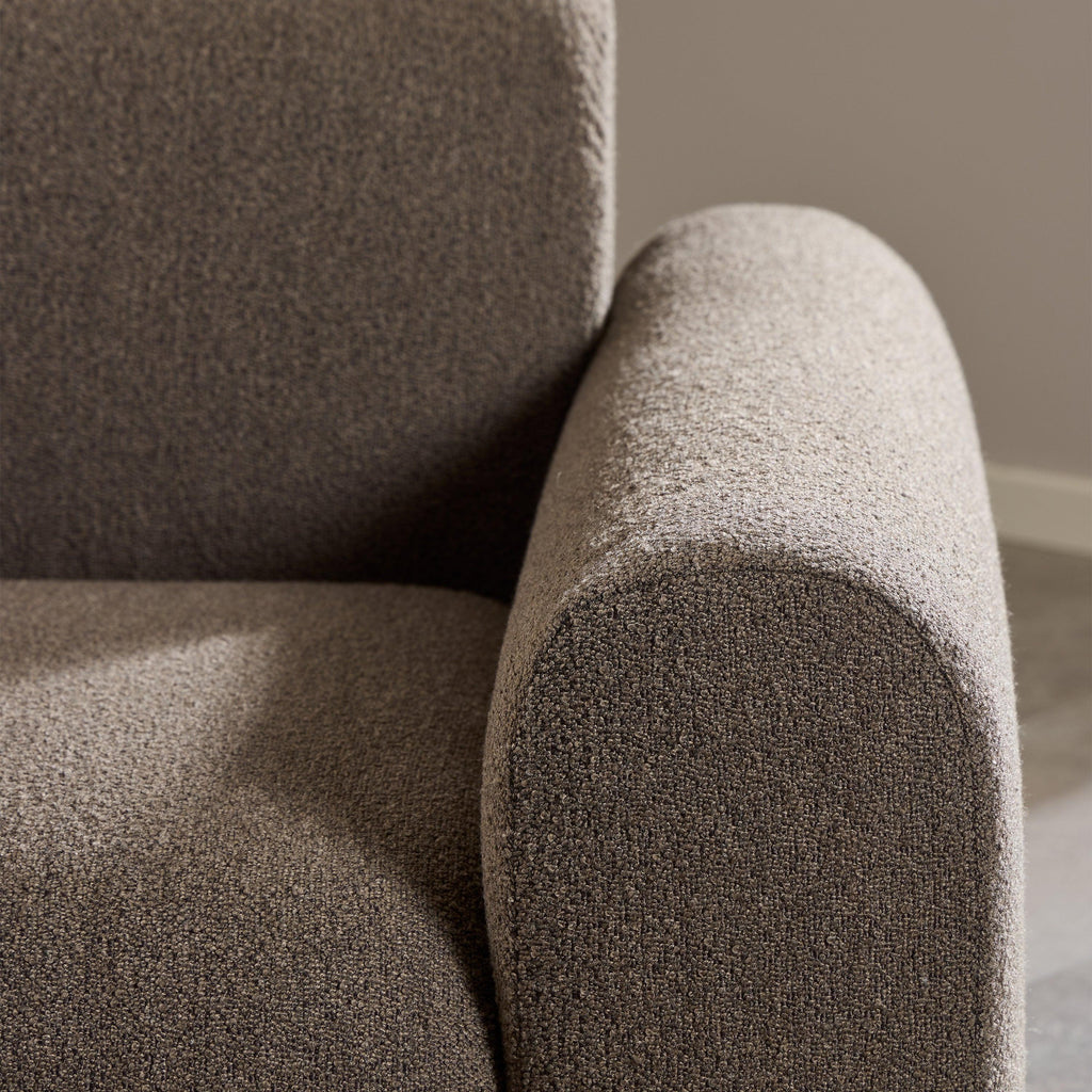 Midfield Left Hand Facing 2 Seater Chaise Longue in Boucle Taupe Fabric - image 8