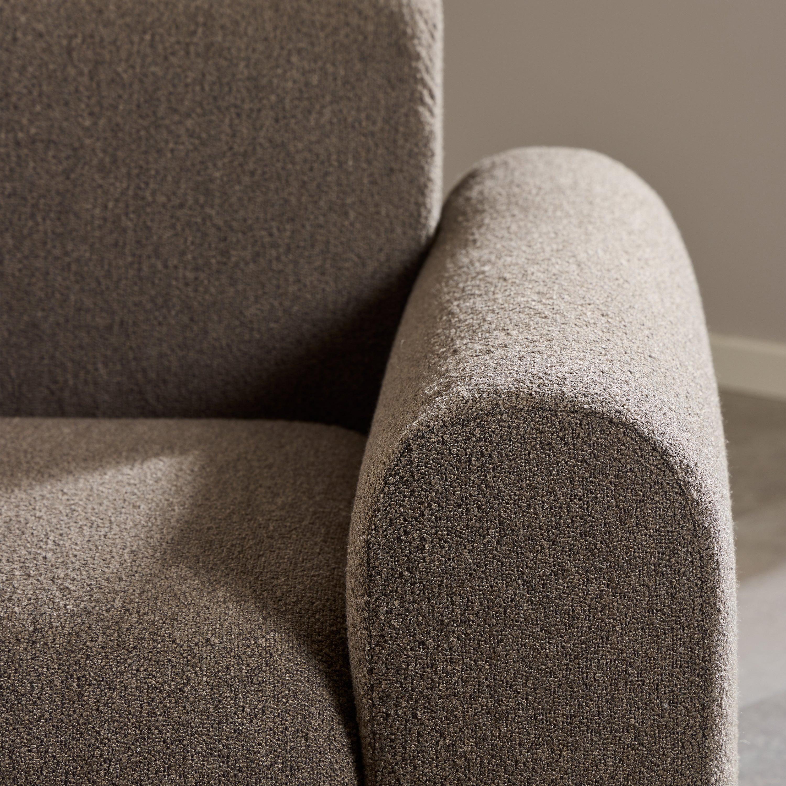 Midfield Left Hand Facing 2 Seater Chaise Longue in Boucle Taupe Fabric - image 8