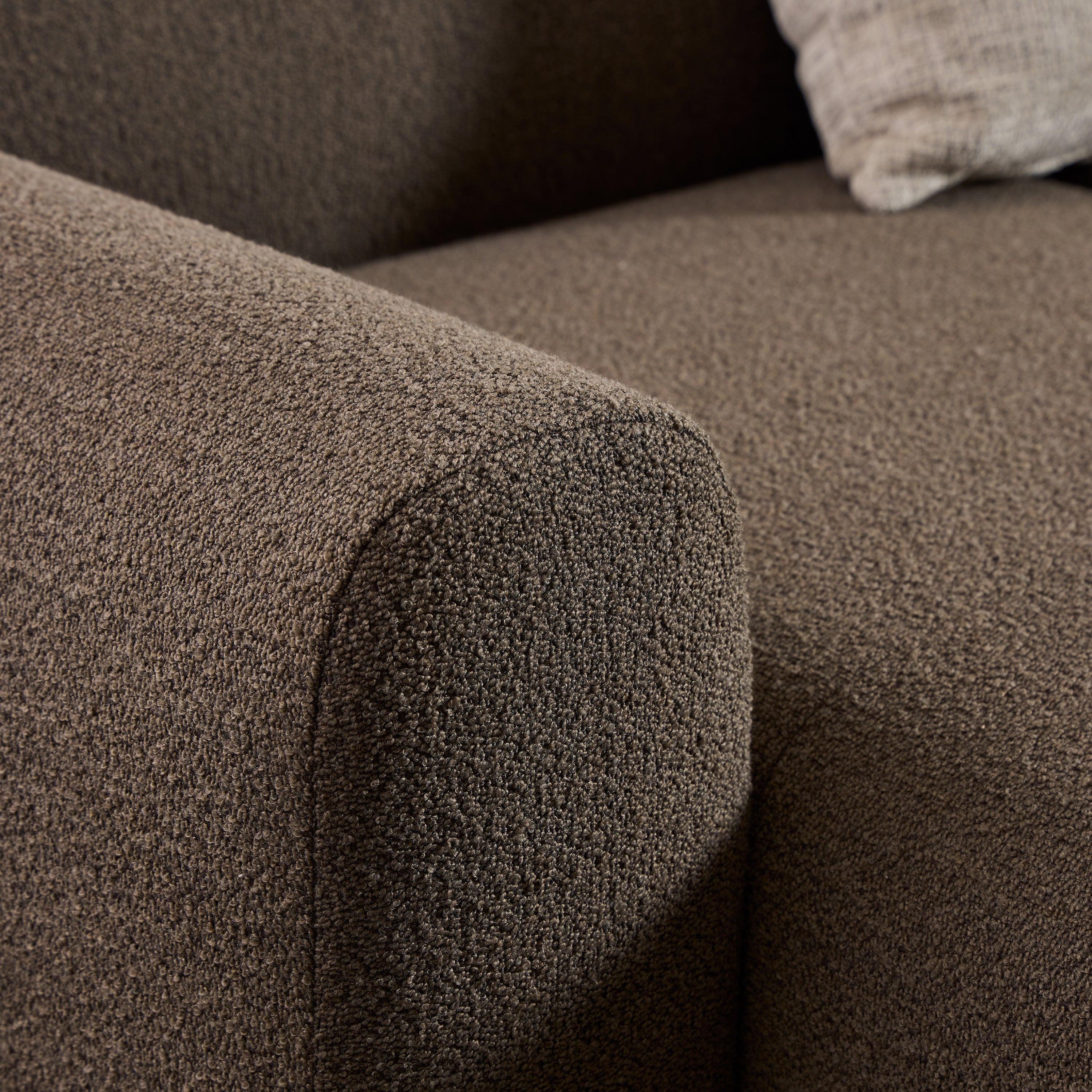 Midfield Left Hand Facing 2 Seater Chaise Longue in Boucle Taupe Fabric - image 9