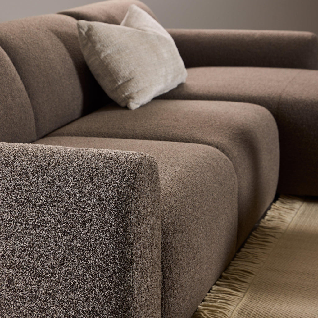 Midfield Right Hand Facing 2 Seater Chaise Longue in Boucle Taupe Fabric - image 7