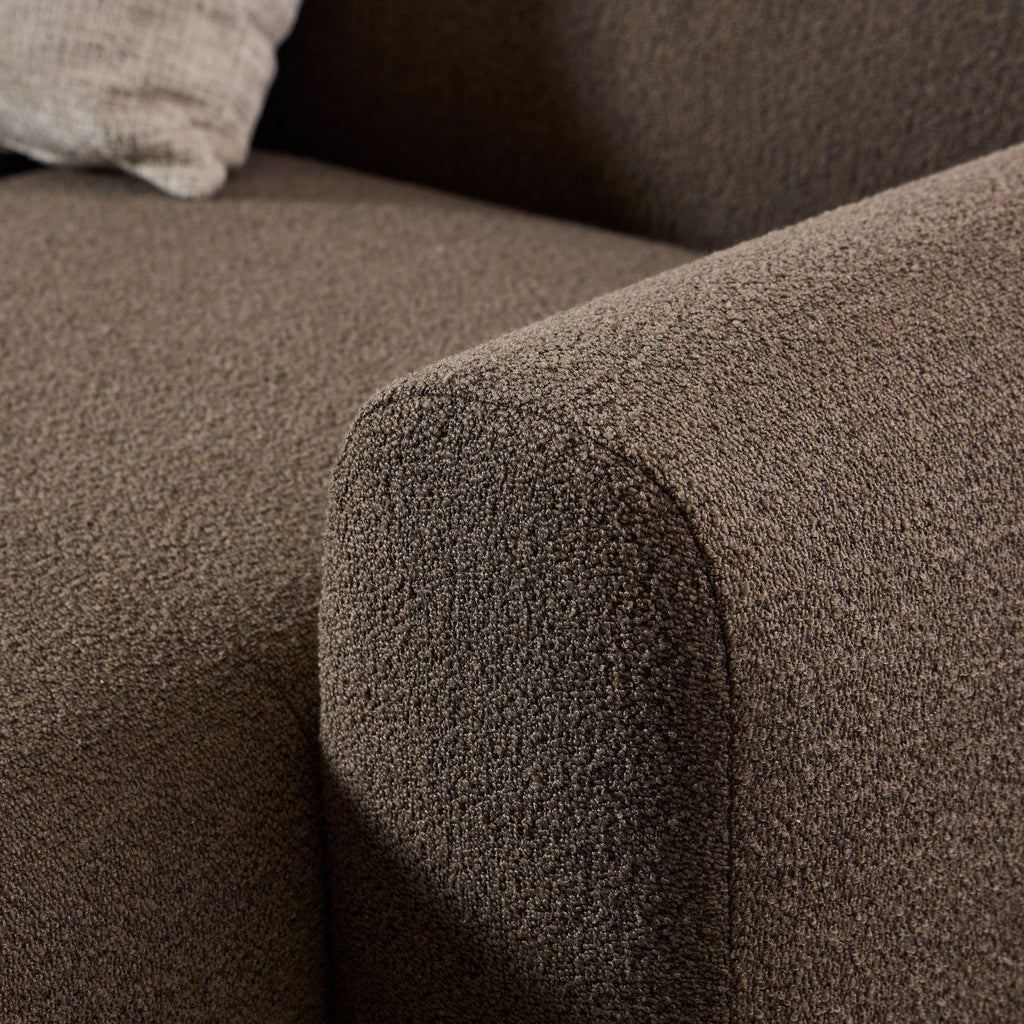 Midfield Right Hand Facing 2 Seater Chaise Longue in Boucle Taupe Fabric - image 9