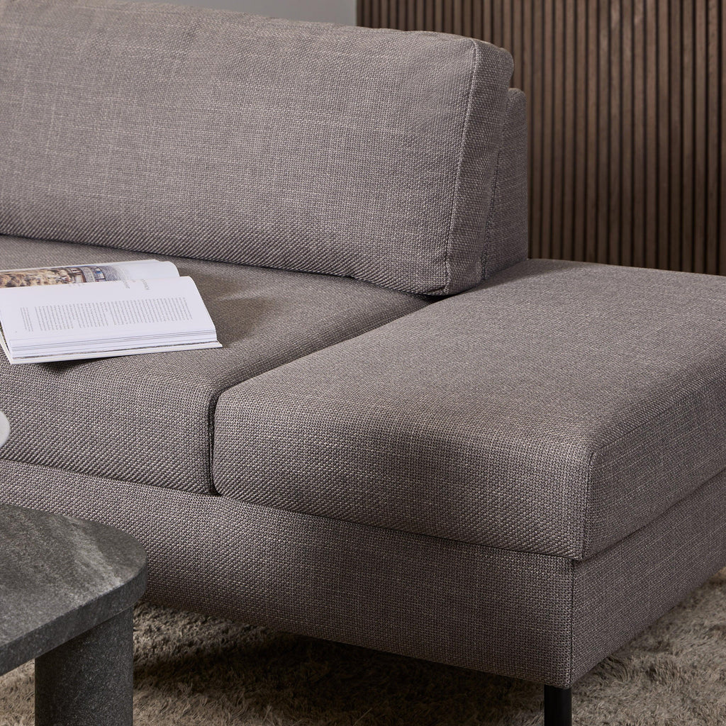 Omaha Right Hand Facing Corner Sofa in Light Grey Brown Fabric - image 5