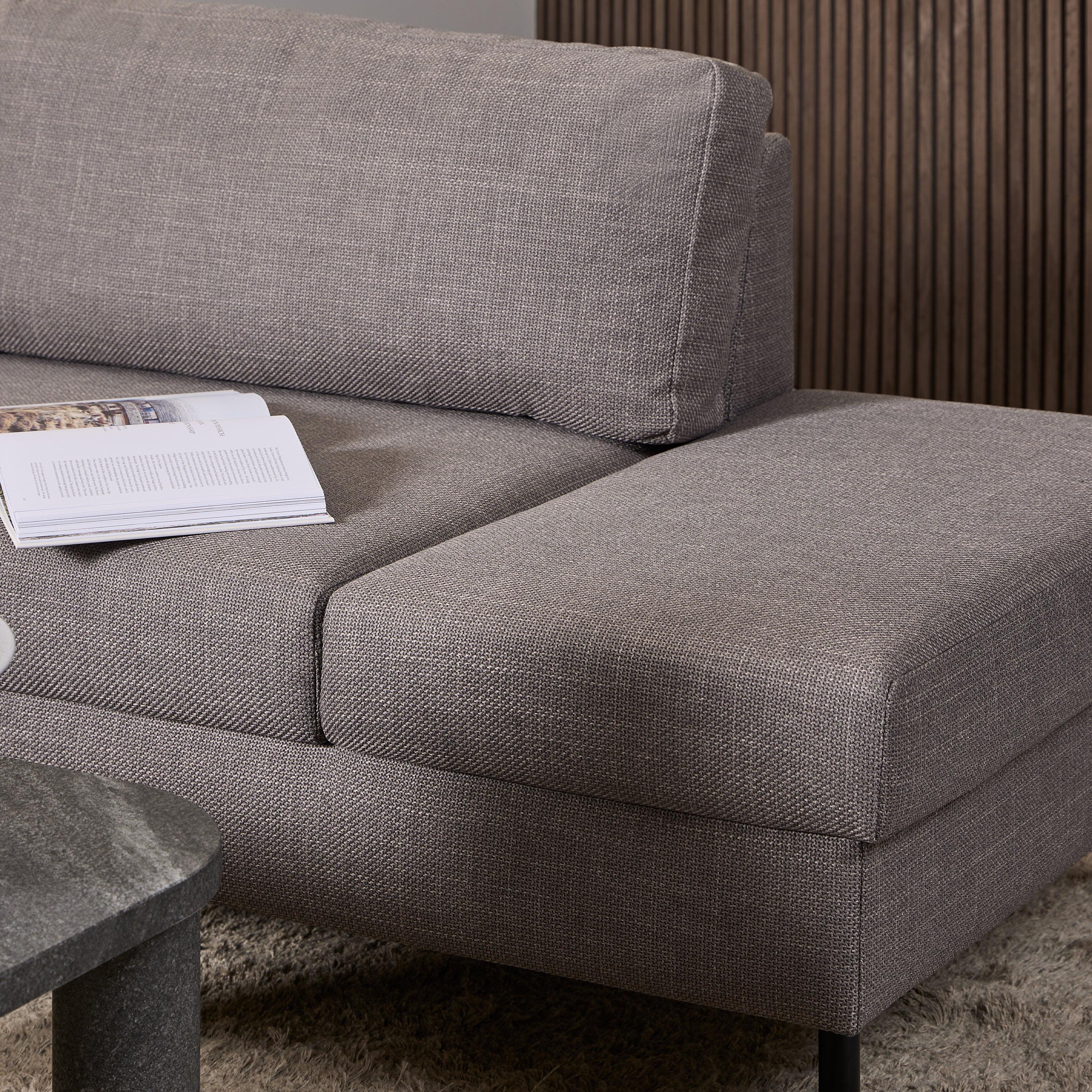 Omaha Right Hand Facing Corner Sofa in Light Grey Brown Fabric - image 5