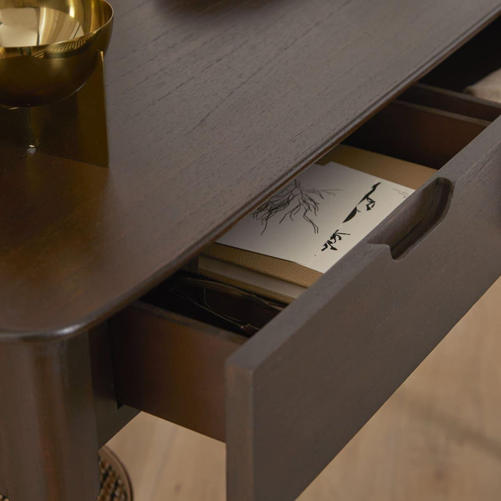Norway 2 Drawer Dark Walnut Console Table