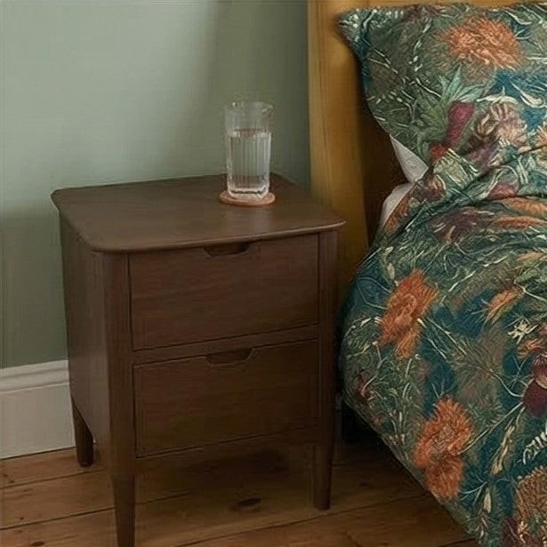 Norway Dark Walnut Wooden Bedside Table