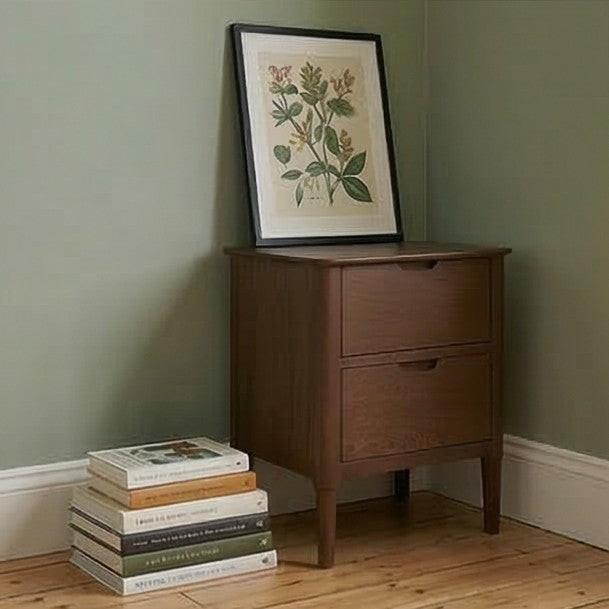 Norway Dark Walnut Wooden Bedside Table