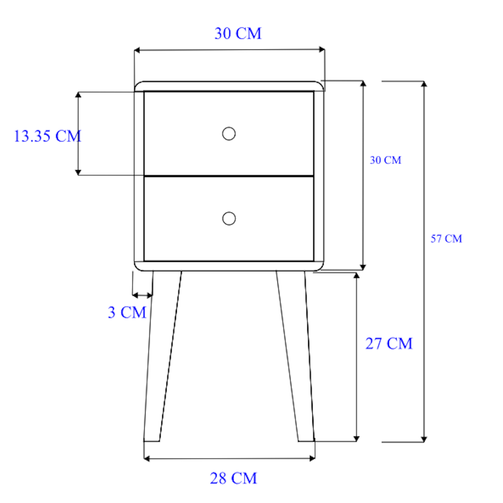 Minimalist Mango Wood White Logan Narrow Bedside Table