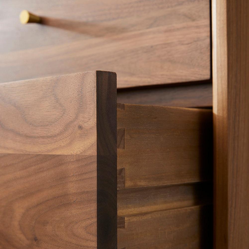 Wright Walnut Tallboy Chest of 5 Drawers