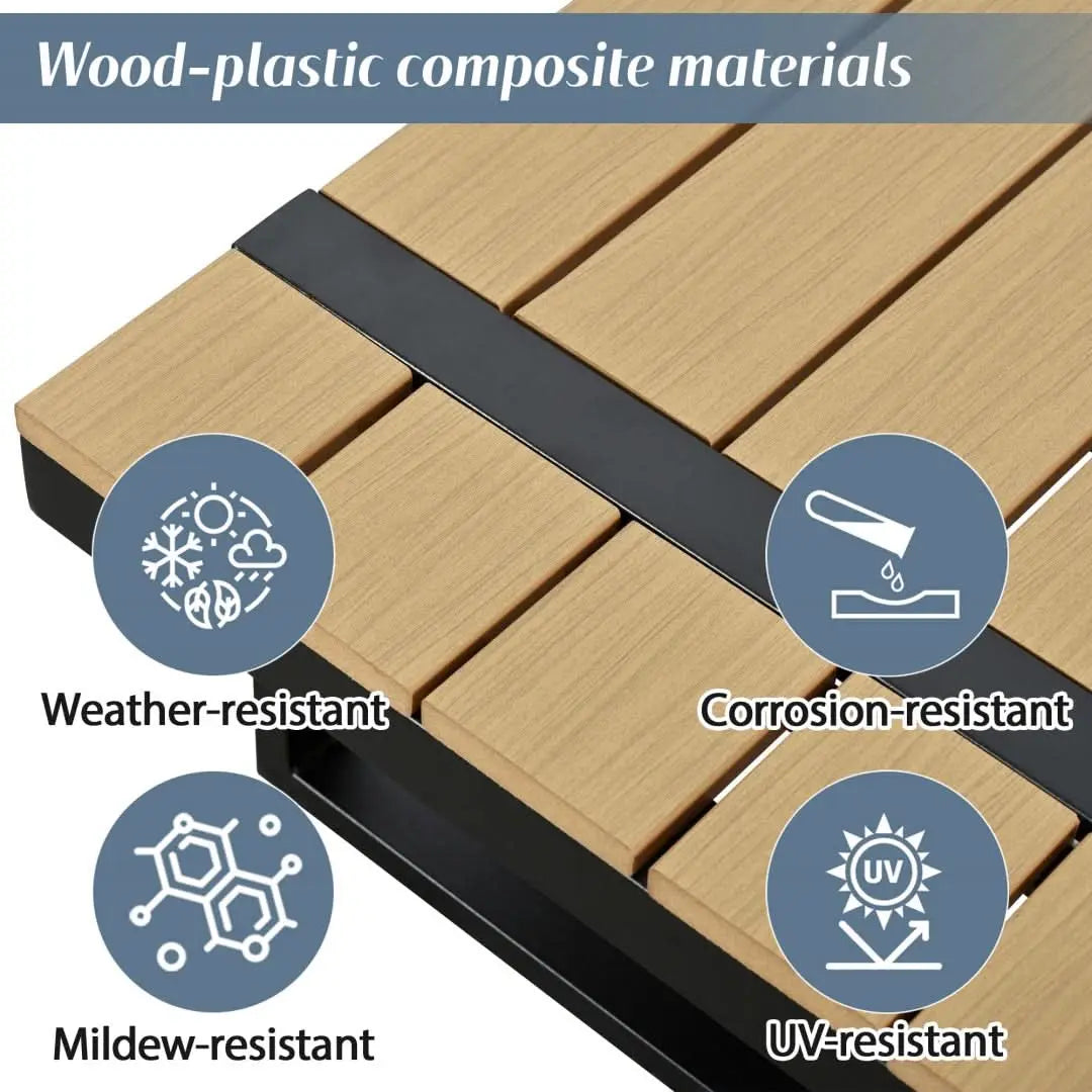 5-6 Seater Garden Lounge Set, Galvanized Iron Frame Outdoor Patio Furniture, 5-Piece Set, Reclining & Adjustable Seating, WPC Tabletop Table Included, Grey Fabric  Gray Frame Haslam Living