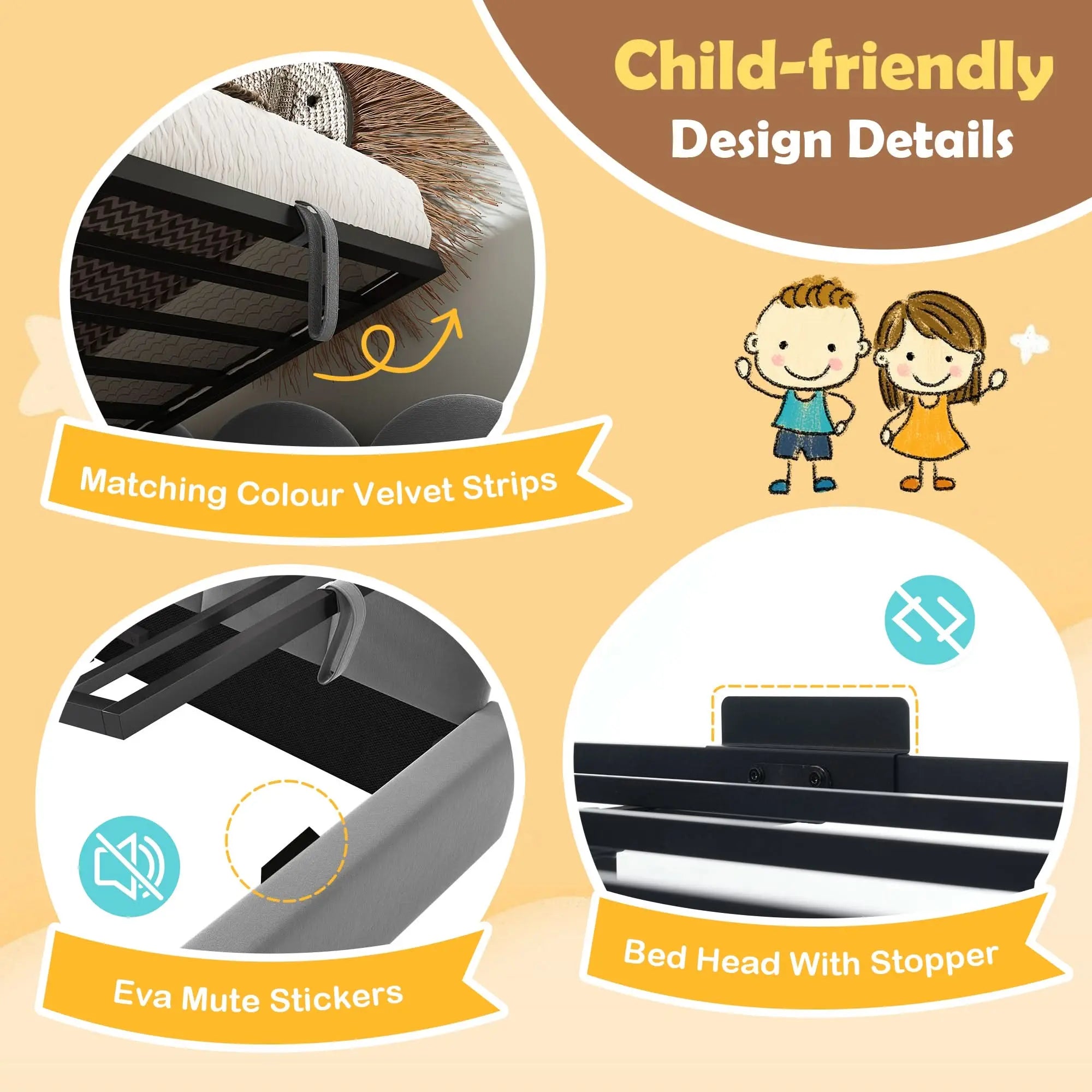 Upholstered Bed Daybed With Storage, 3FT Single Sofa Bed, Daybed With Hydraulic Storage, Bed Frame With Metal Slatted Frame, Velvet, Grey, No Mattress Haslam Living