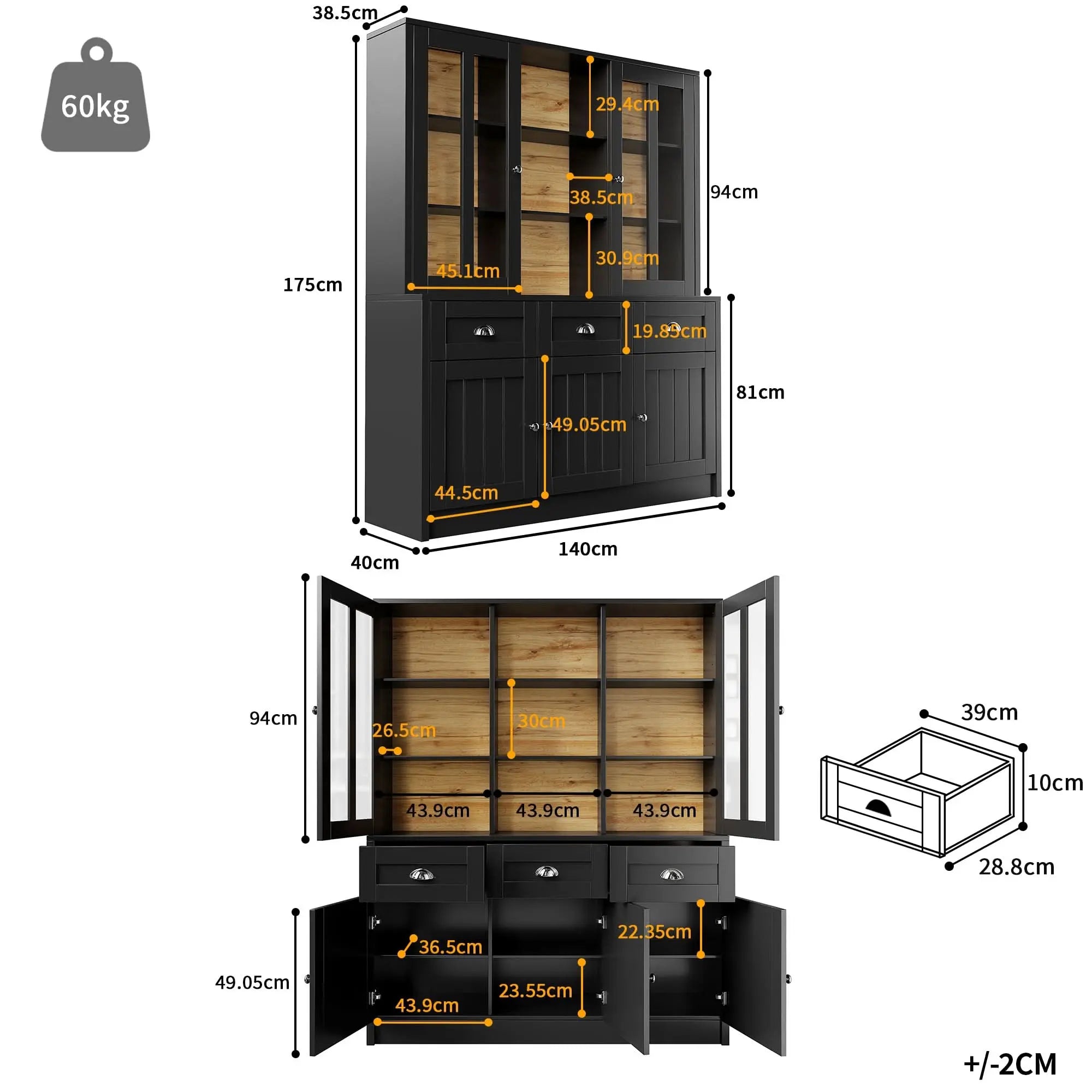 Tall Cabinets For Living Room, Display Cabinet, Kitchen Cabinet, Dining Room Cabinet With Drawers, Modern Minimalist Tall Cabinet, Freestanding Display Cabinet, Black Haslam Living