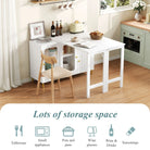 Bar Table,Multifunctional Dining & Bar Cabinet With Rotating Extendable Tabletop , Storage Cabinet With  Glass  Doors,  For Dining Room Kitchen  Living Room Haslam Living